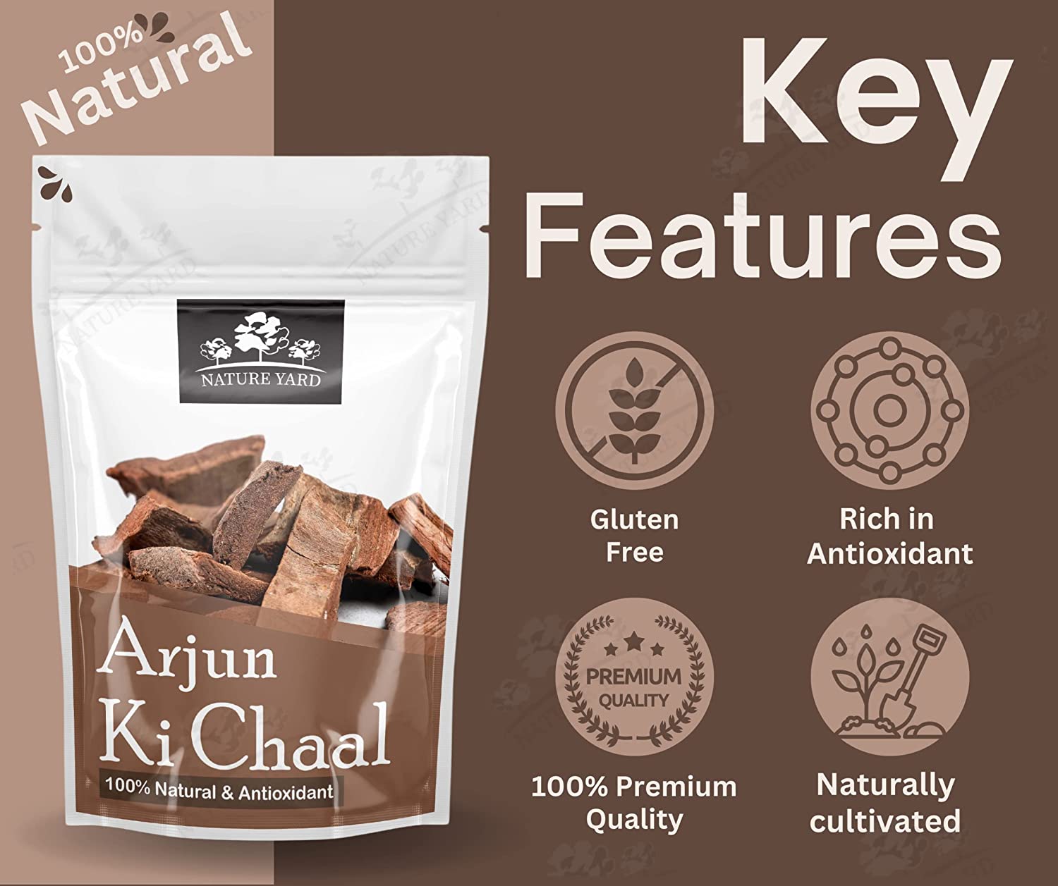 NATURE YARD Arjun Chaal - Organic Arjuna Tree Bark Sticks For Cooking