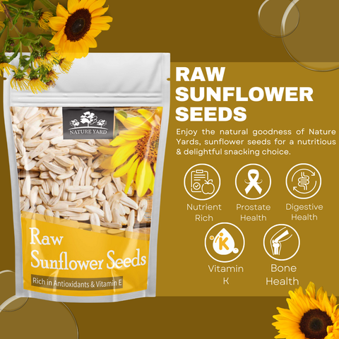 NATURE YARD Raw Sunflower Seeds (Surajmukhi Ke Beej ) - Seeds for Weight Management/ Rich in Antioxidants & Vitamin E/Good for Body & Skin Nourishment/Healthy Snacks