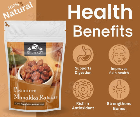 NATURE YARD Premium Afghan Munakka Raisins Abjosh - Organic Nuts Dry Fruits Kishmish/Kismis/Raisin | No Added Artifical Sugar | Healthy & Naturally For Snack & Gifting