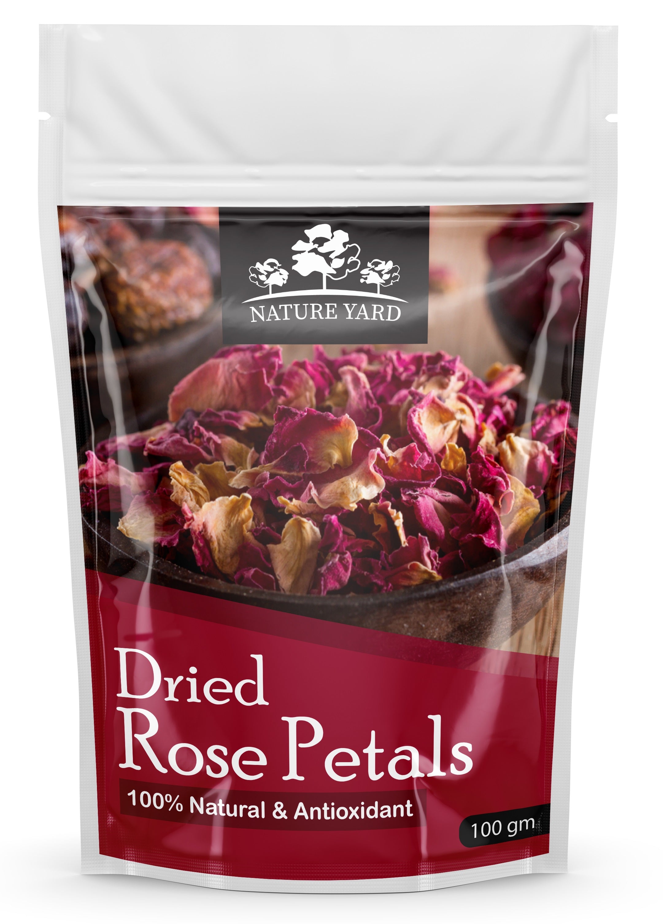 NATURE YARD Sun Dried Rose Petals - 100 gm - 100% Naturally dried